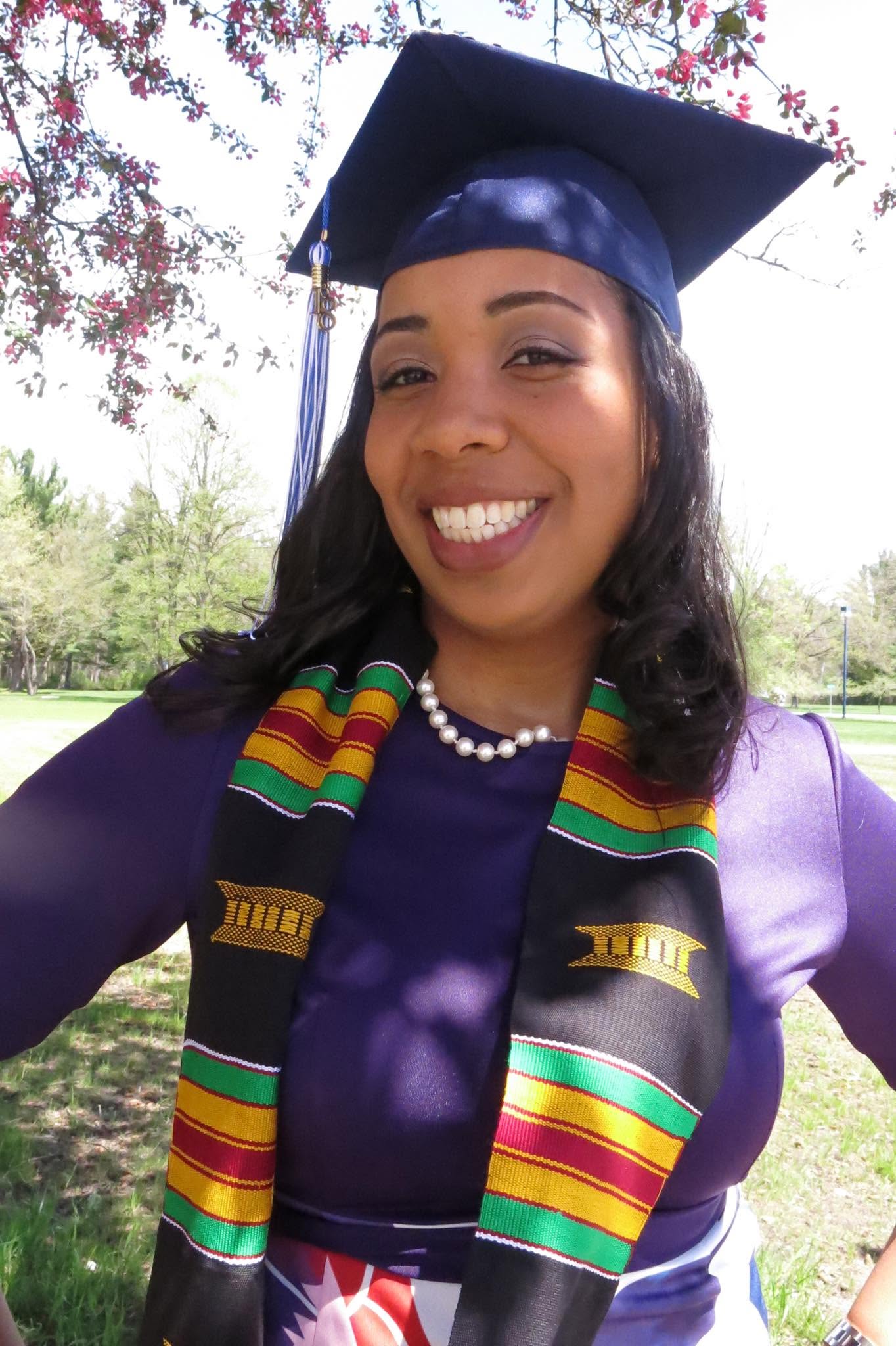 Rachel Alexander at her college graduation, a degree earned during her military career
